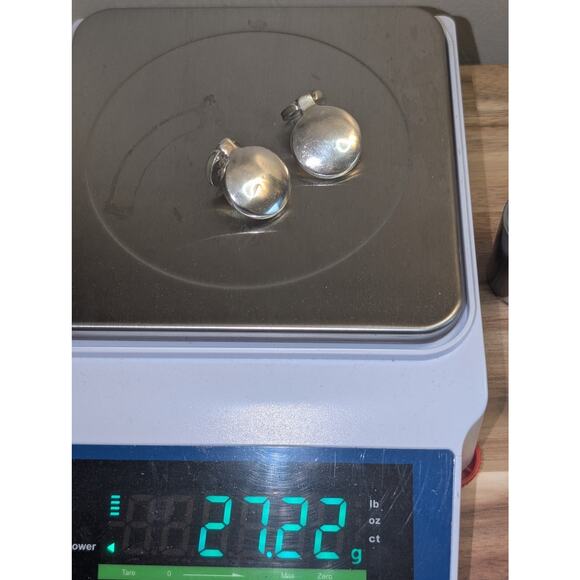 Vintage Taxco 925 Sterling Silver Round Doorknocker Pierced Earrings 27.22g - Picture 6 of 8